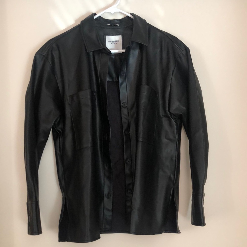 Abercrombie & Fitch Black Faux Leather Jacket